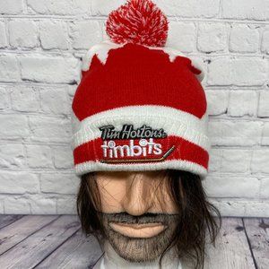 Tim Hortons Timbits Beanie Winter Hat Cap Knit Toque White Red Sidney Crosby
